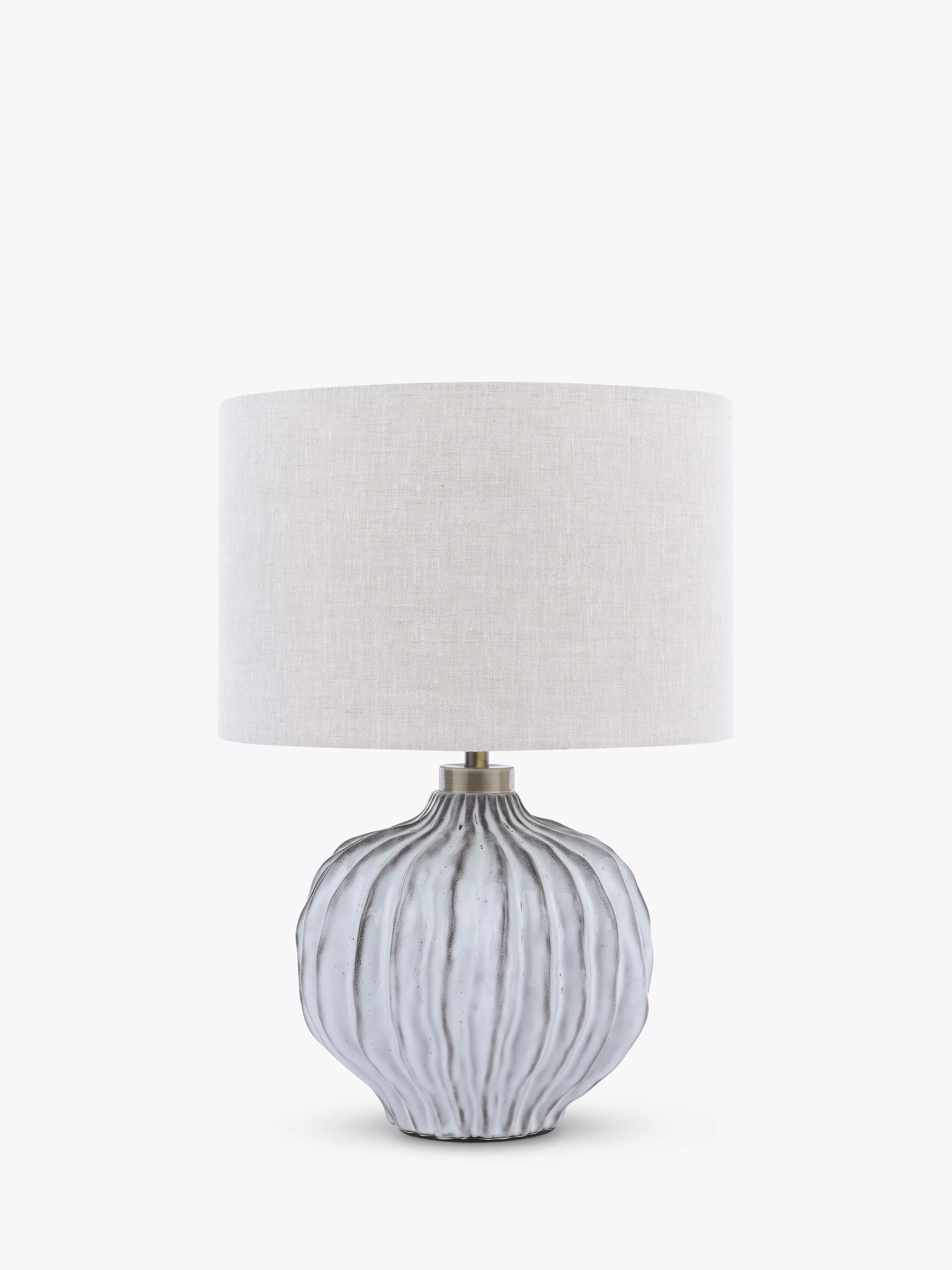 John Lewis Urchin ceramic table lamp with linen shade (British brand)