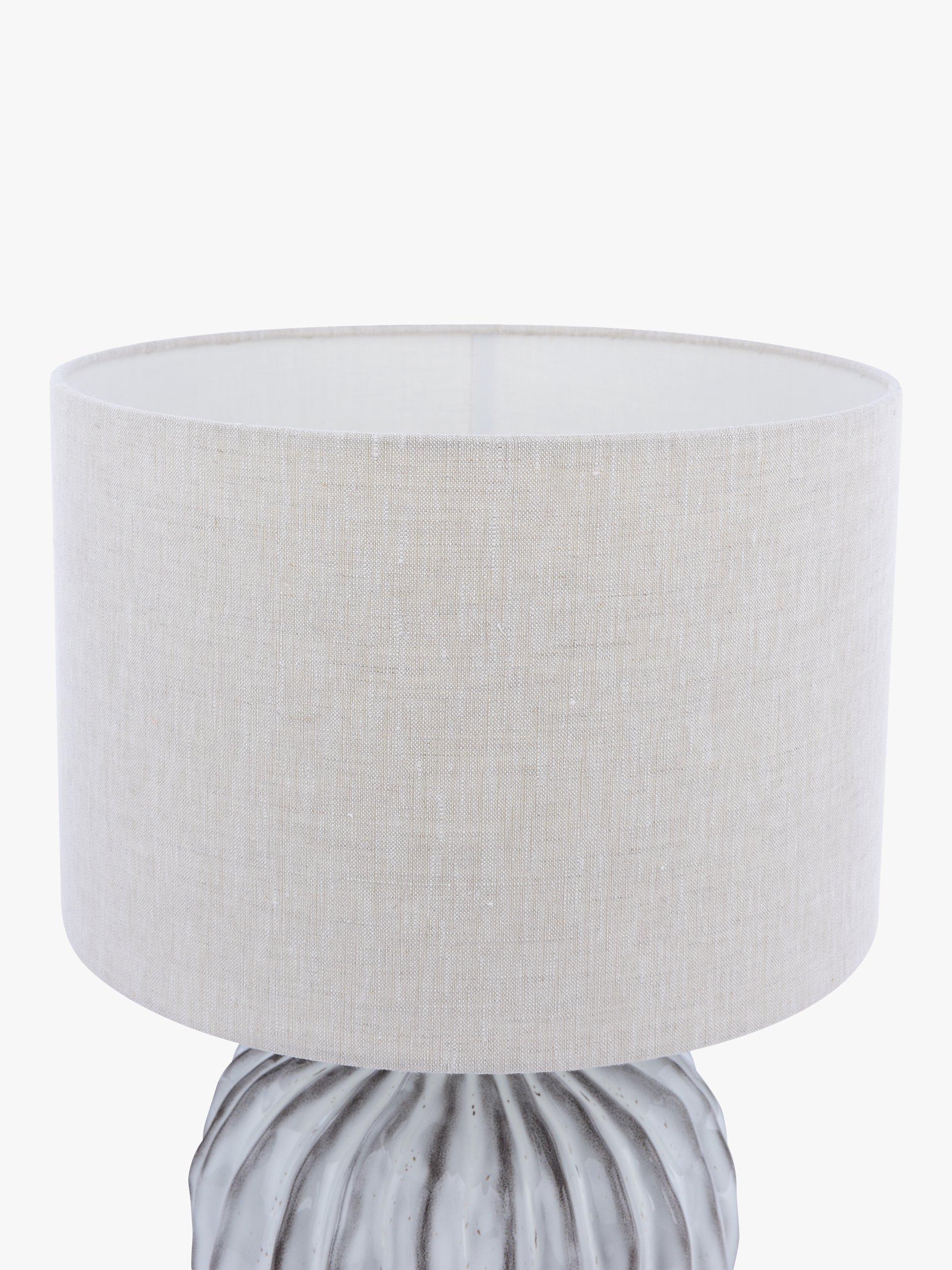 John Lewis Urchin ceramic table lamp with linen shade (British brand)