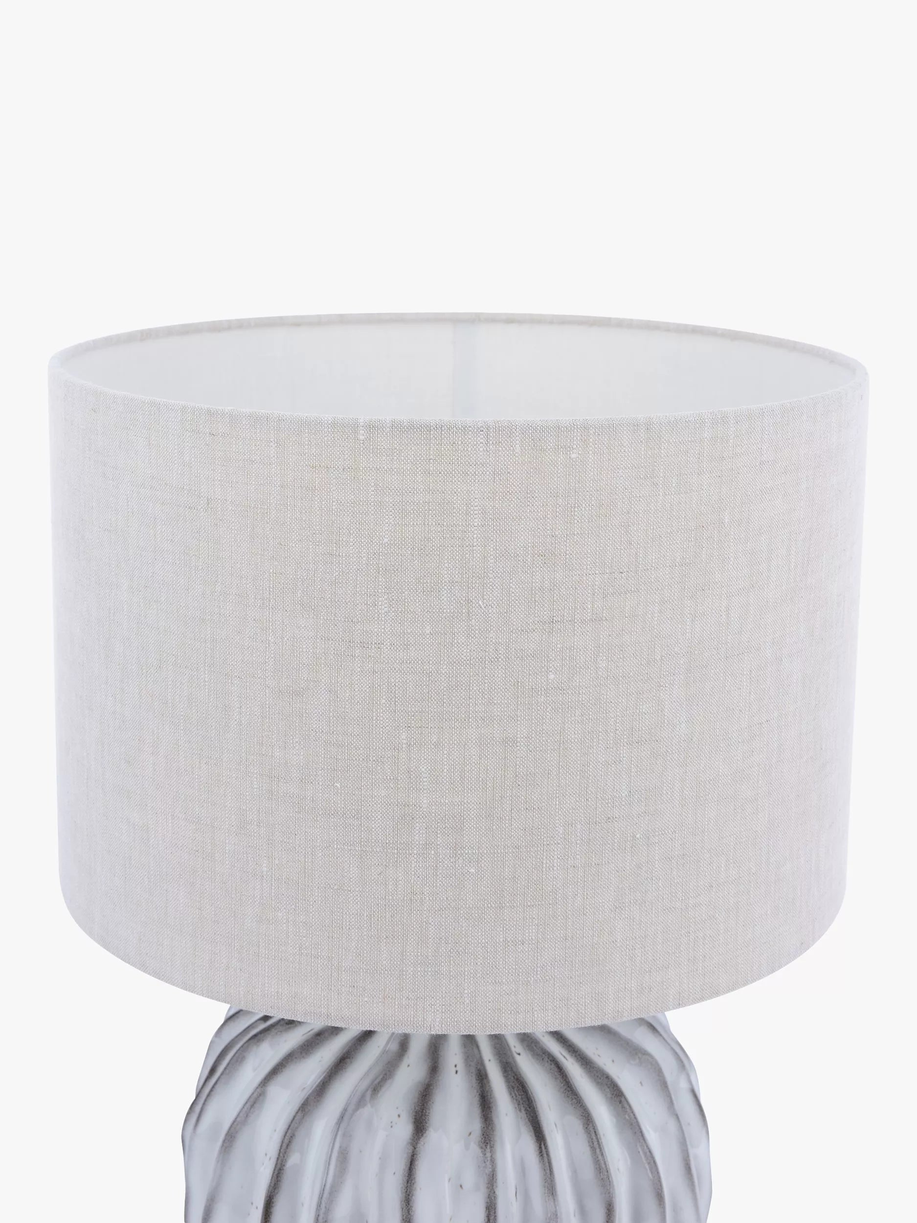 John Lewis Urchin ceramic table lamp with linen shade (British brand)