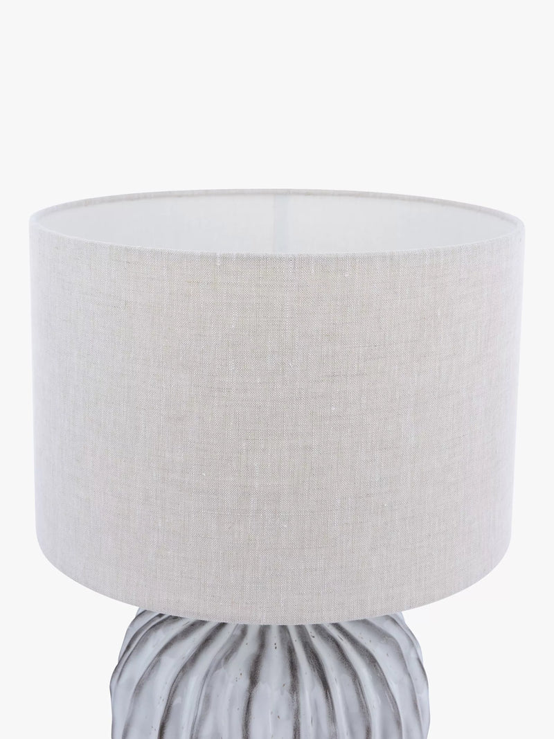John Lewis Urchin ceramic table lamp with linen shade (British brand)