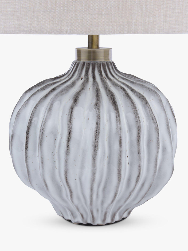 John Lewis Urchin ceramic table lamp with linen shade (British brand)