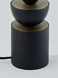 John Lewis stacked wooden table lamp with linen shade, imported from the UK