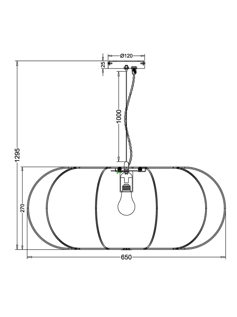 John Lewis Petula oversized pendant ceiling light white 65cm (British brand)