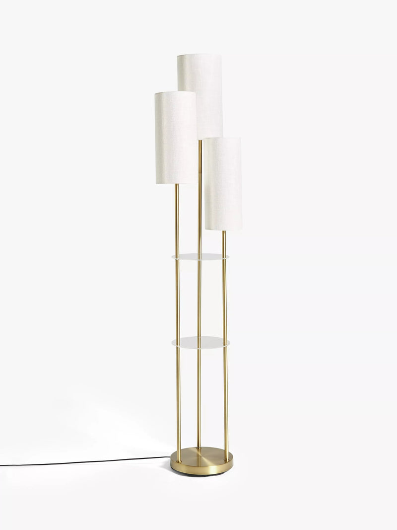 John Lewis Cluster Trio floor lamp with brass and linen shades (British brand)