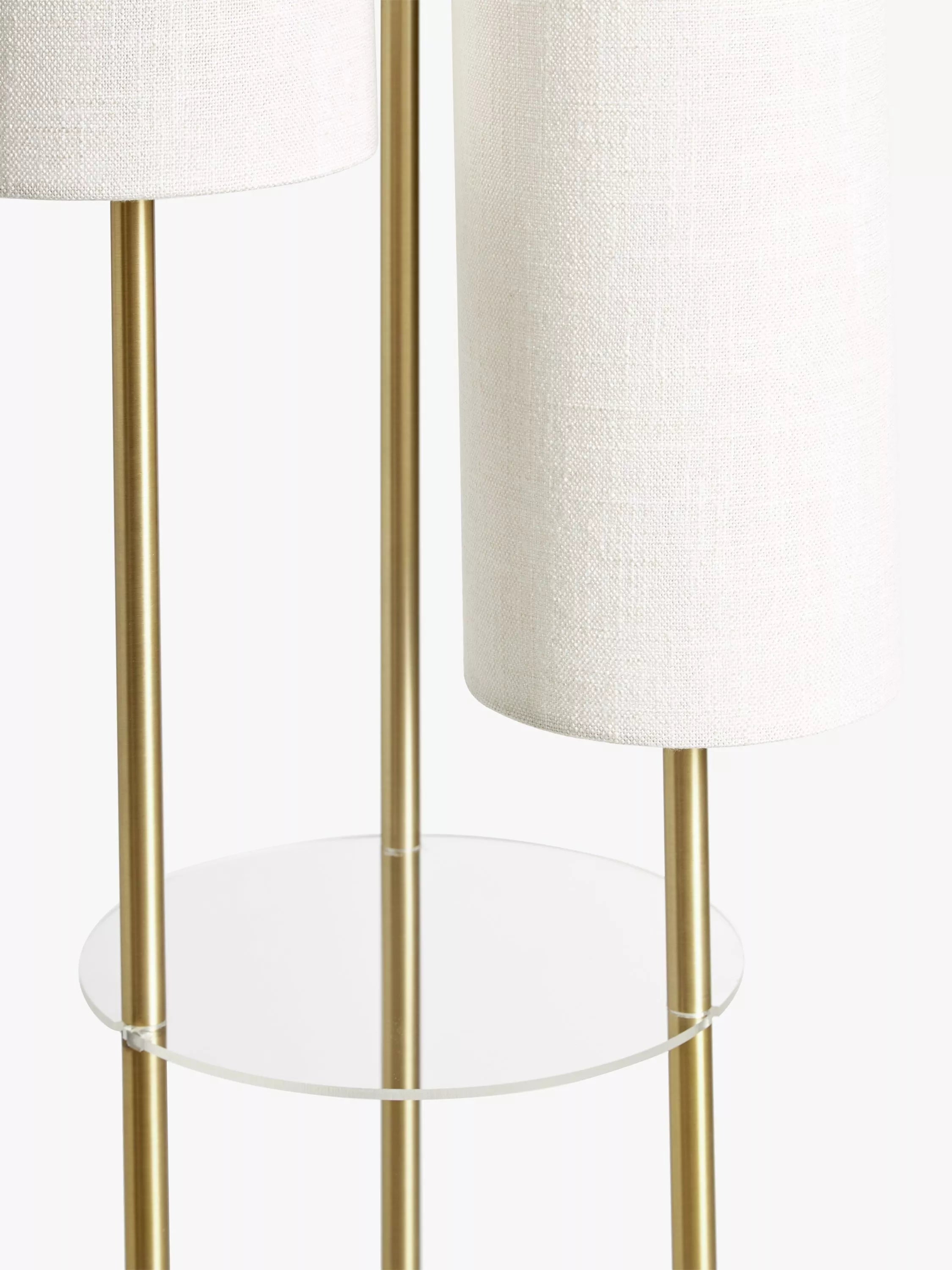John Lewis Cluster Trio floor lamp with brass and linen shades (British brand)