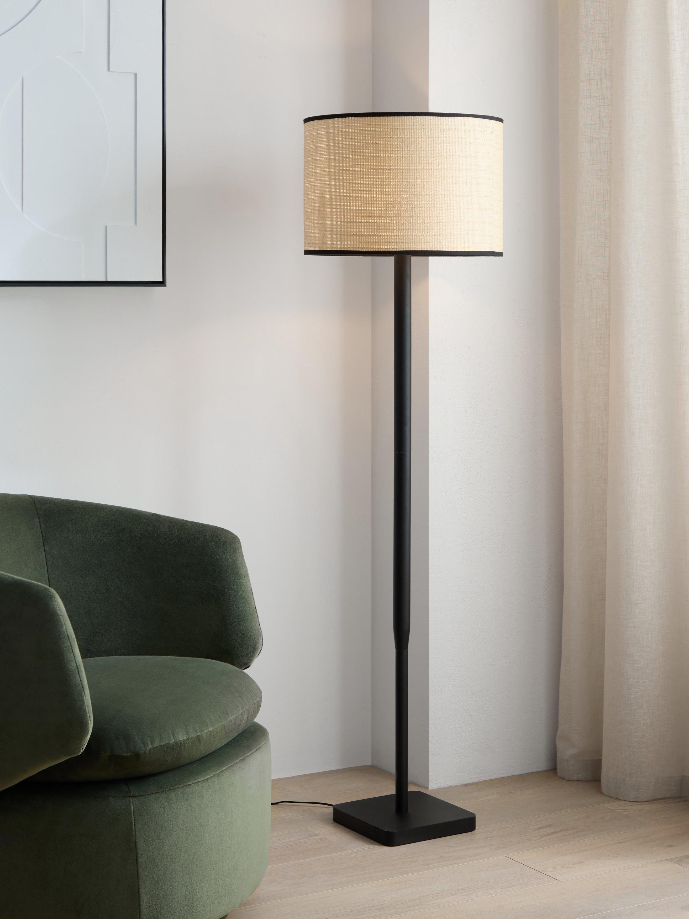 John Lewis Serenity natural woven floor lamp, imported from the UK