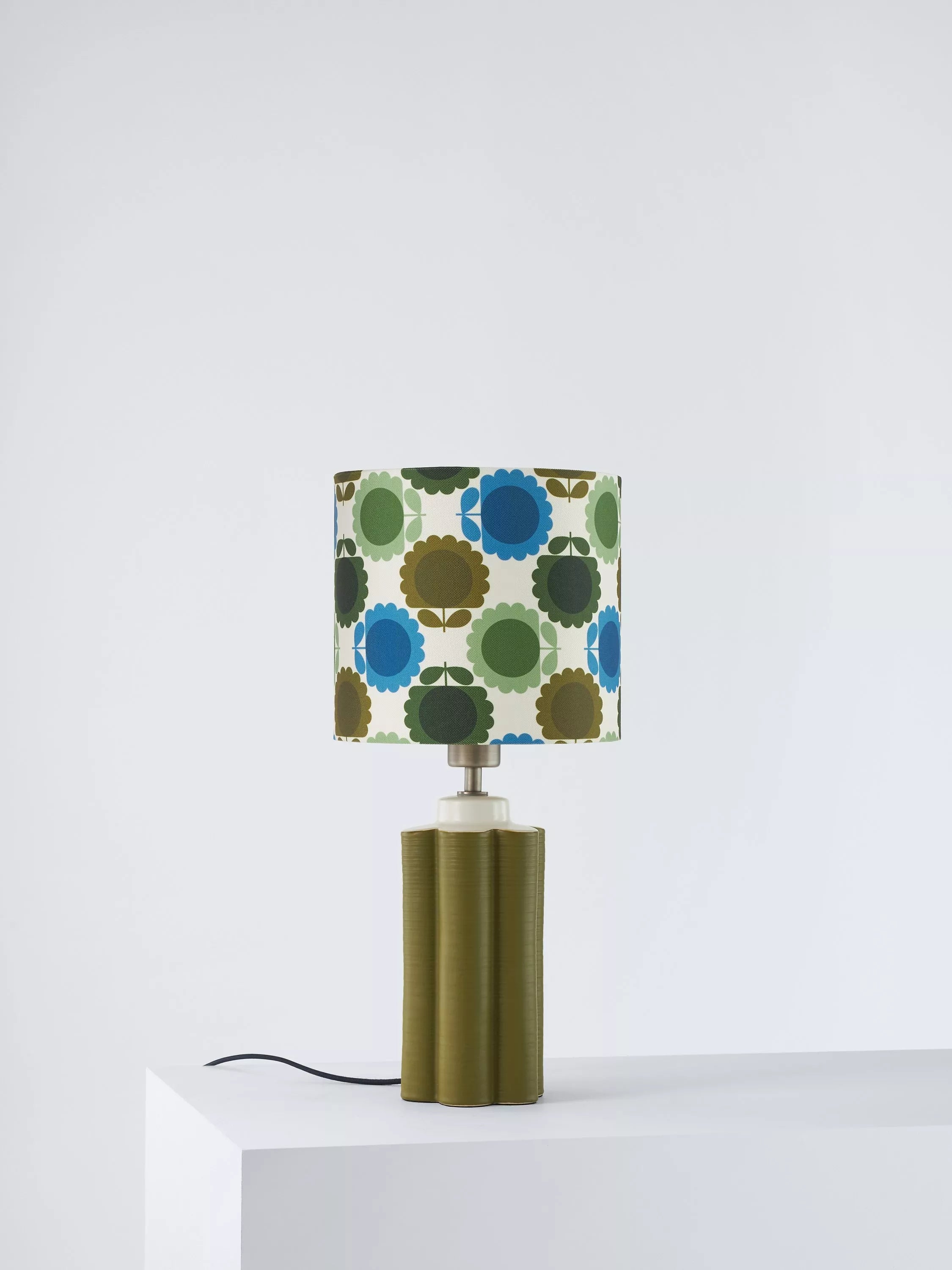 Orla Kiely green scallop table lamp 49cm, imported from the UK