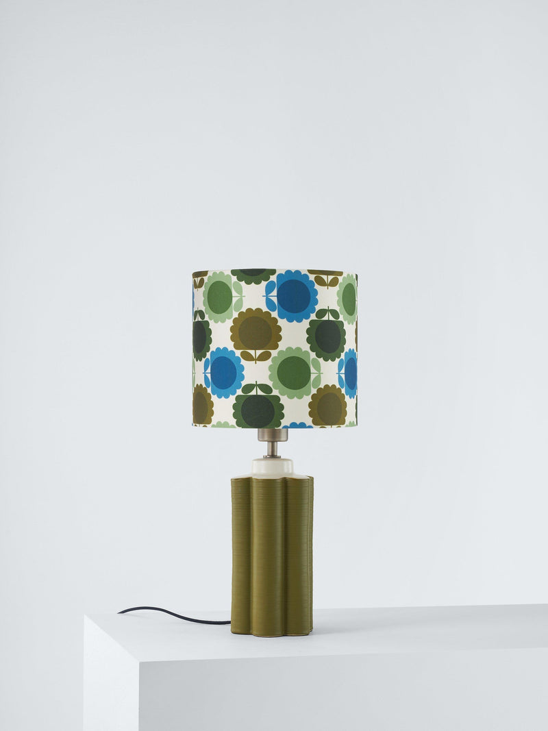 Orla Kiely green scallop table lamp 49cm, imported from the UK