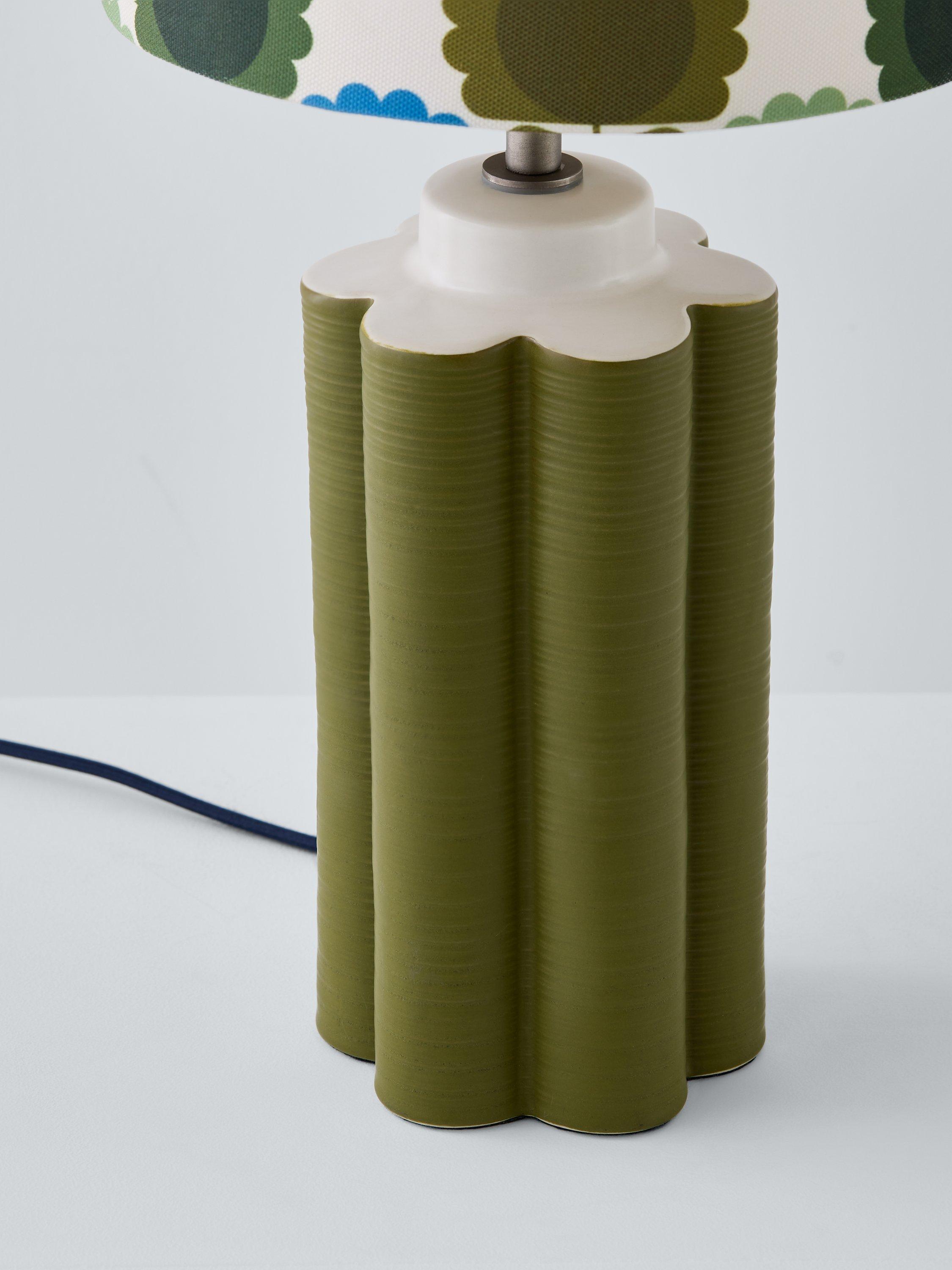 Orla Kiely green scallop table lamp 49cm, imported from the UK