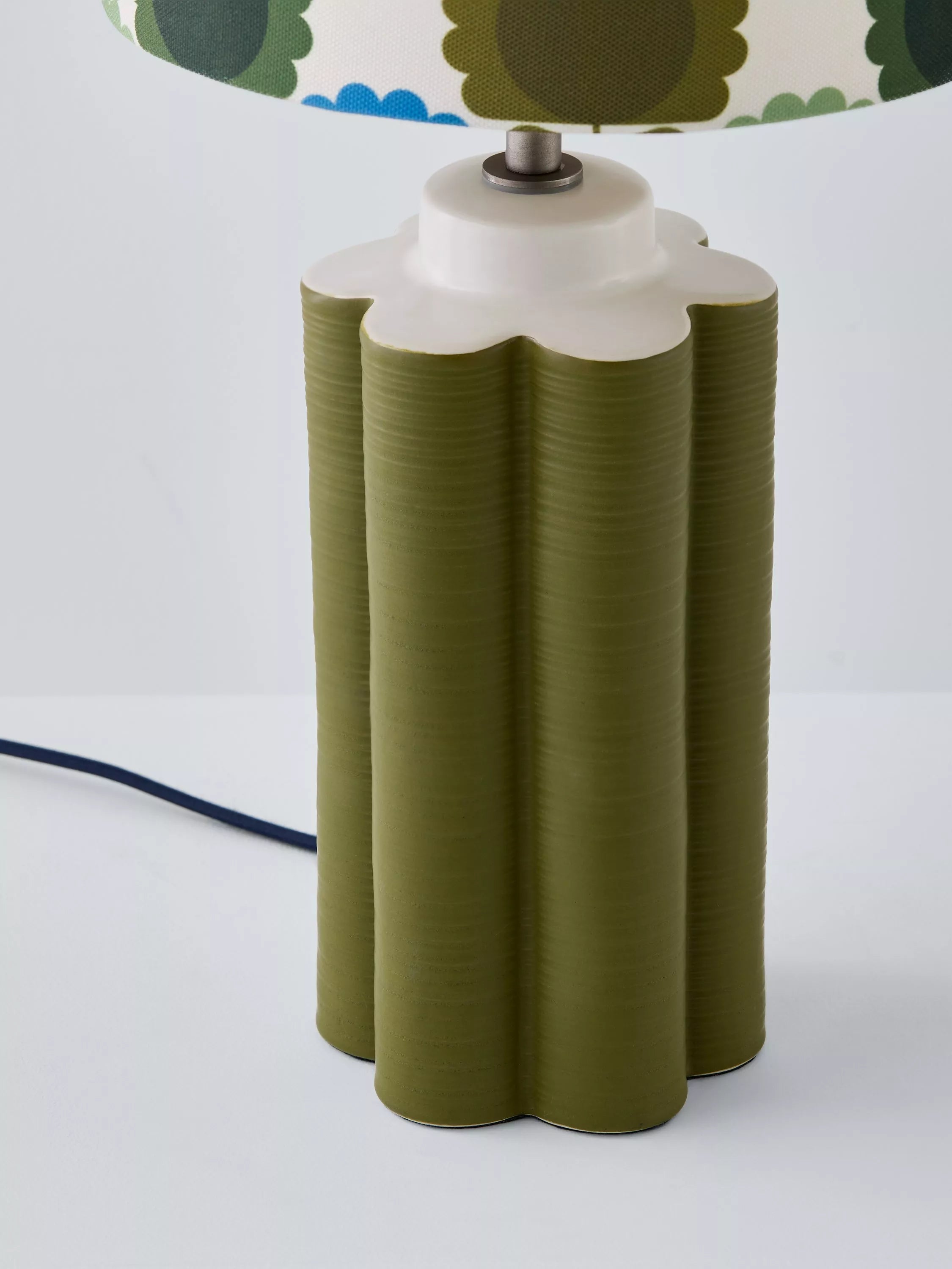 Orla Kiely green scallop table lamp 49cm, imported from the UK