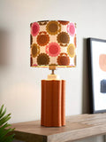 Orla Kiely scallop table lamp in terracotta, imported from the UK