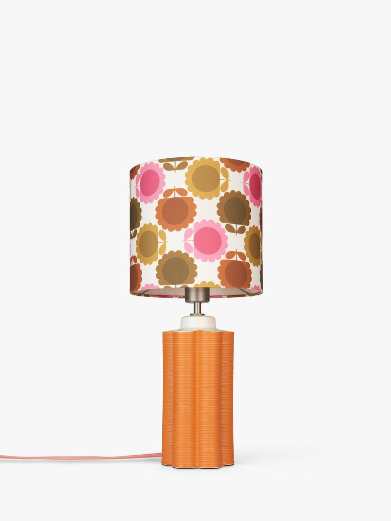 Orla Kiely scallop table lamp in terracotta, imported from the UK