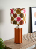 Orla Kiely scallop table lamp in terracotta, imported from the UK