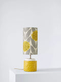 Orla Kiely yellow blossom ceramic table lamp, imported from the UK
