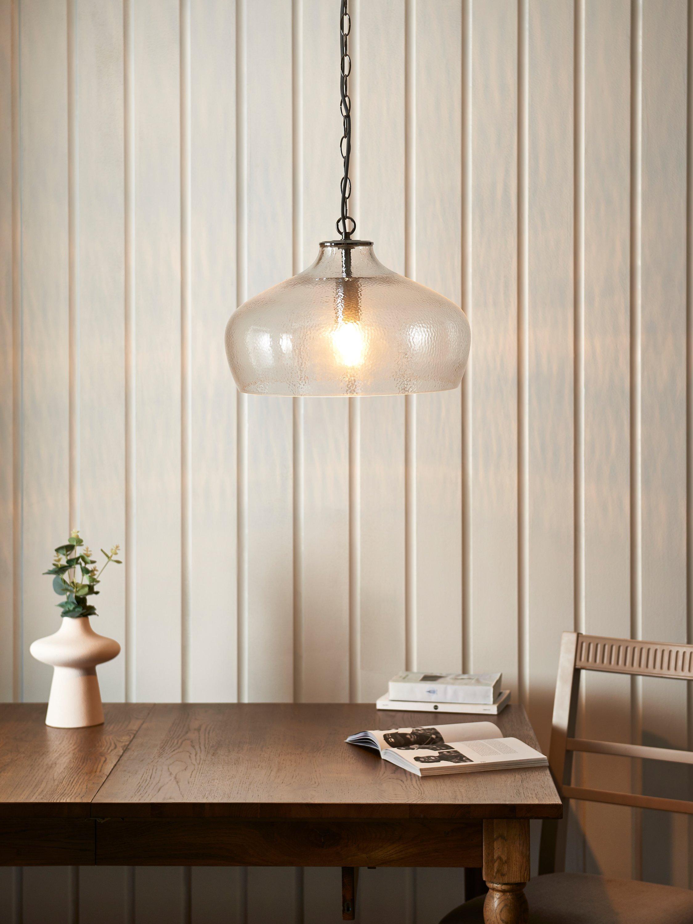 John Lewis Cartmel textured glass pendant ceiling light, imported from the UK