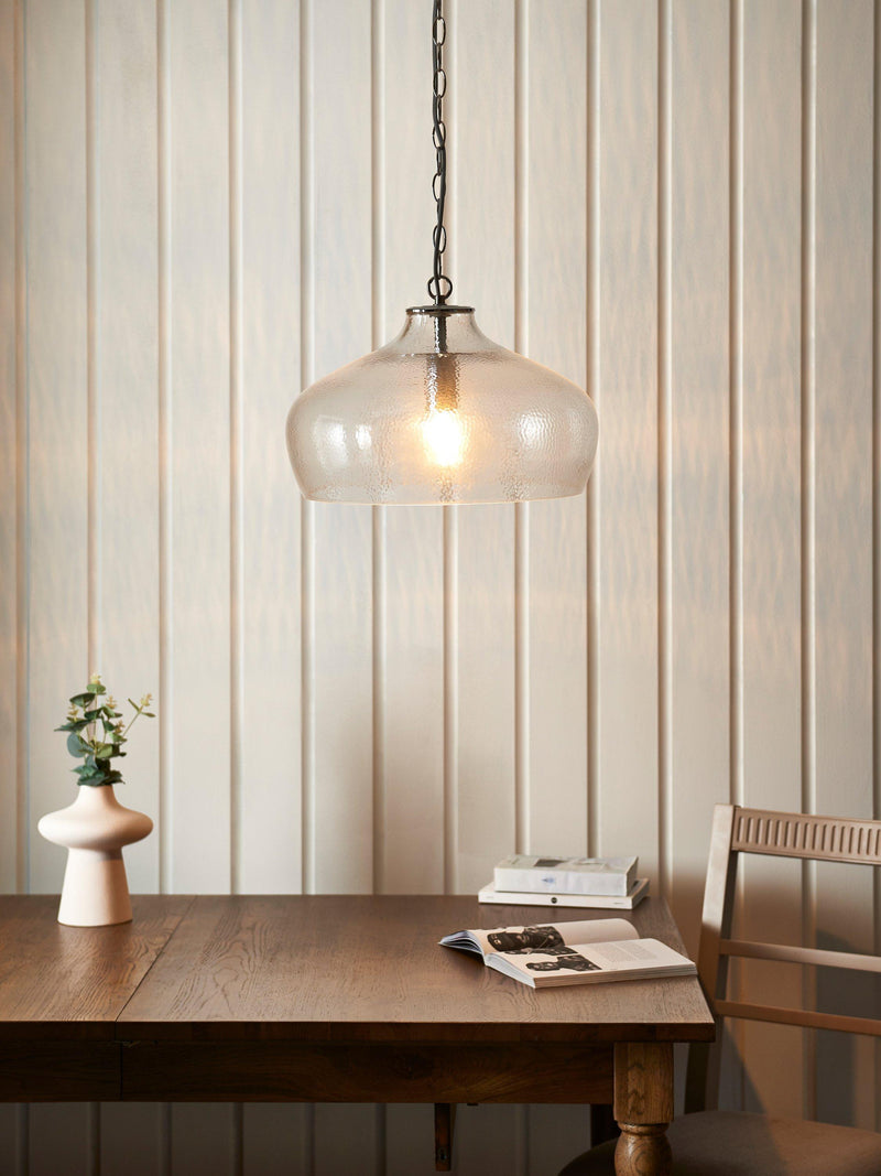 John Lewis Cartmel textured glass pendant ceiling light, imported from the UK