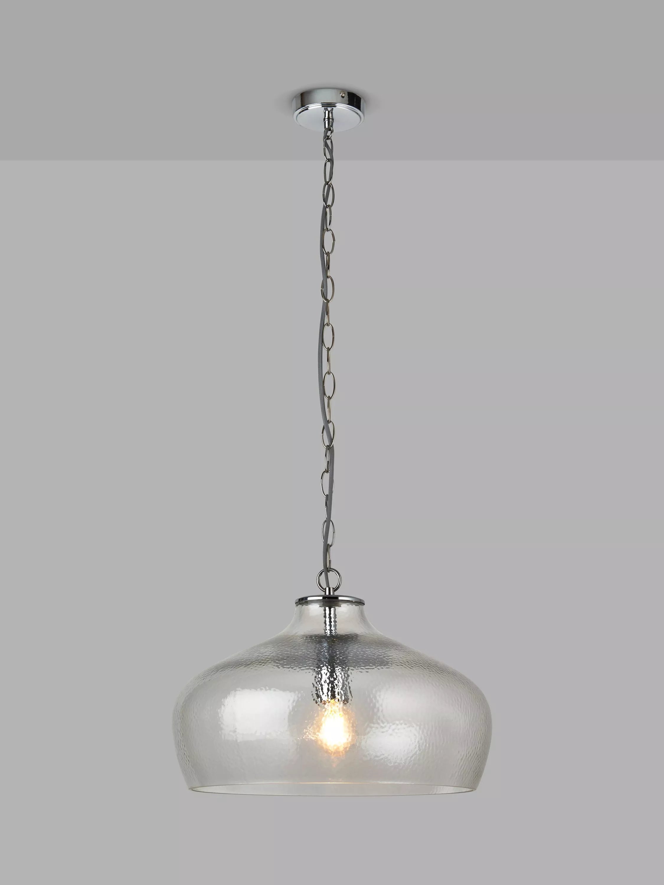John Lewis Cartmel textured glass pendant ceiling light, imported from the UK