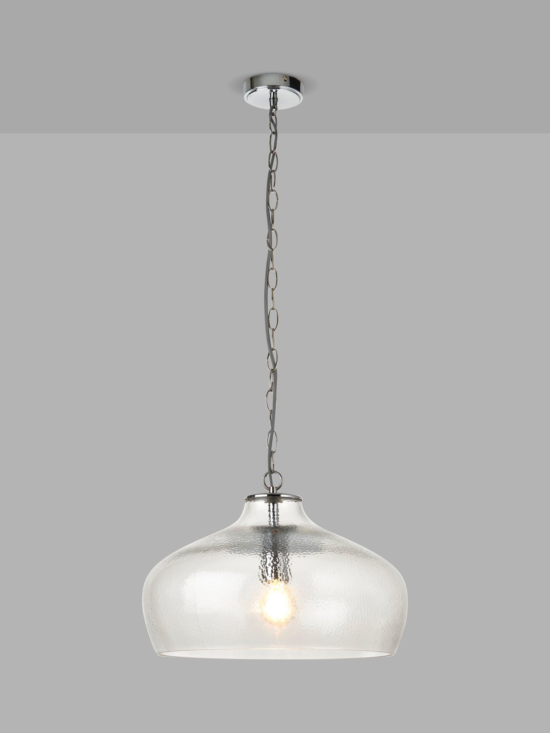 John Lewis Cartmel textured glass pendant ceiling light, imported from the UK