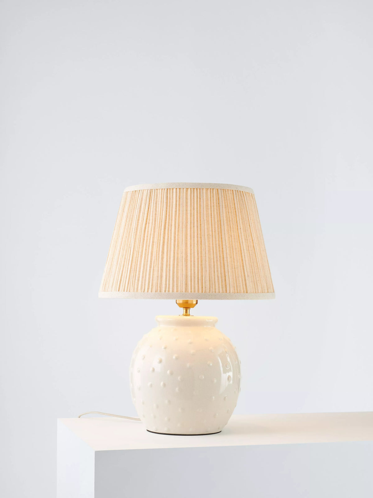 John Lewis Seafoam ceramic table lamp, imported from the UK