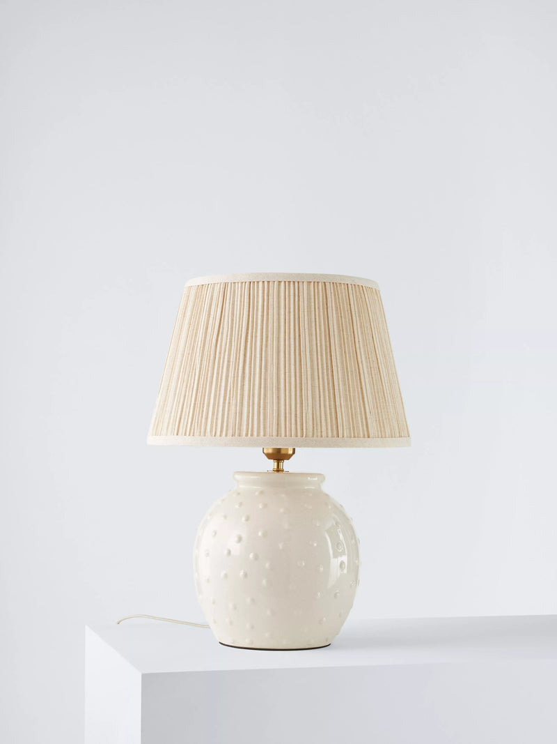 John Lewis Seafoam ceramic table lamp, imported from the UK