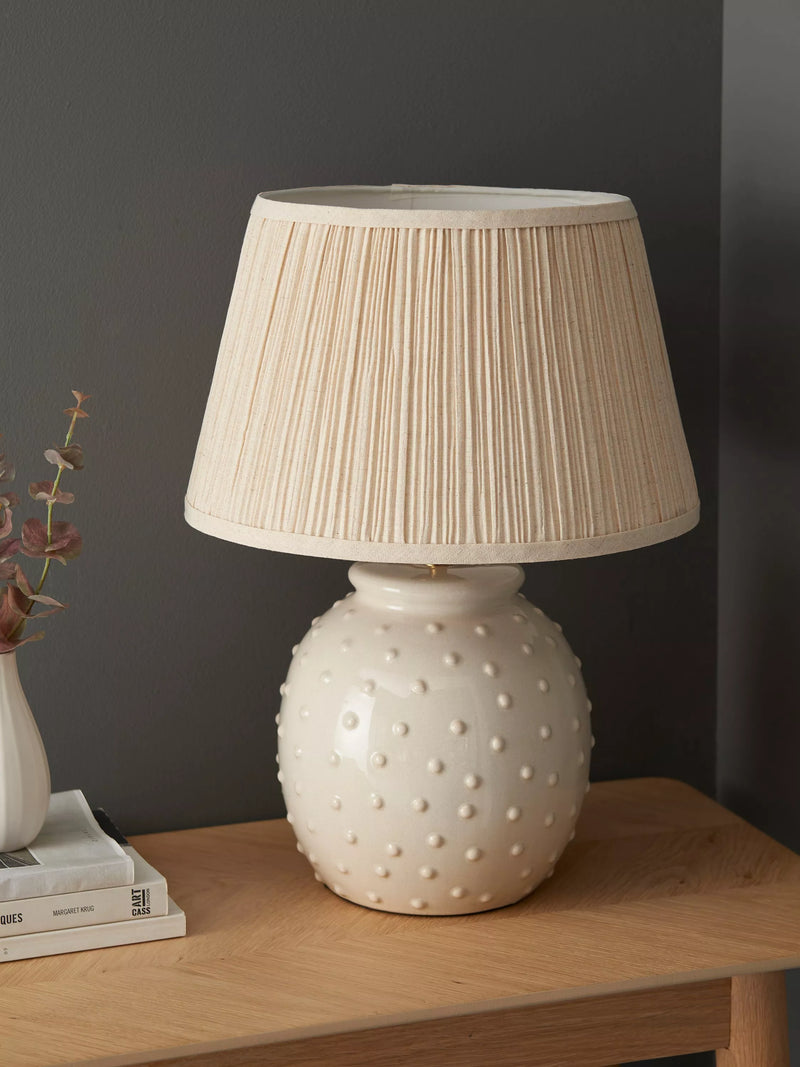 John Lewis Seafoam ceramic table lamp, imported from the UK
