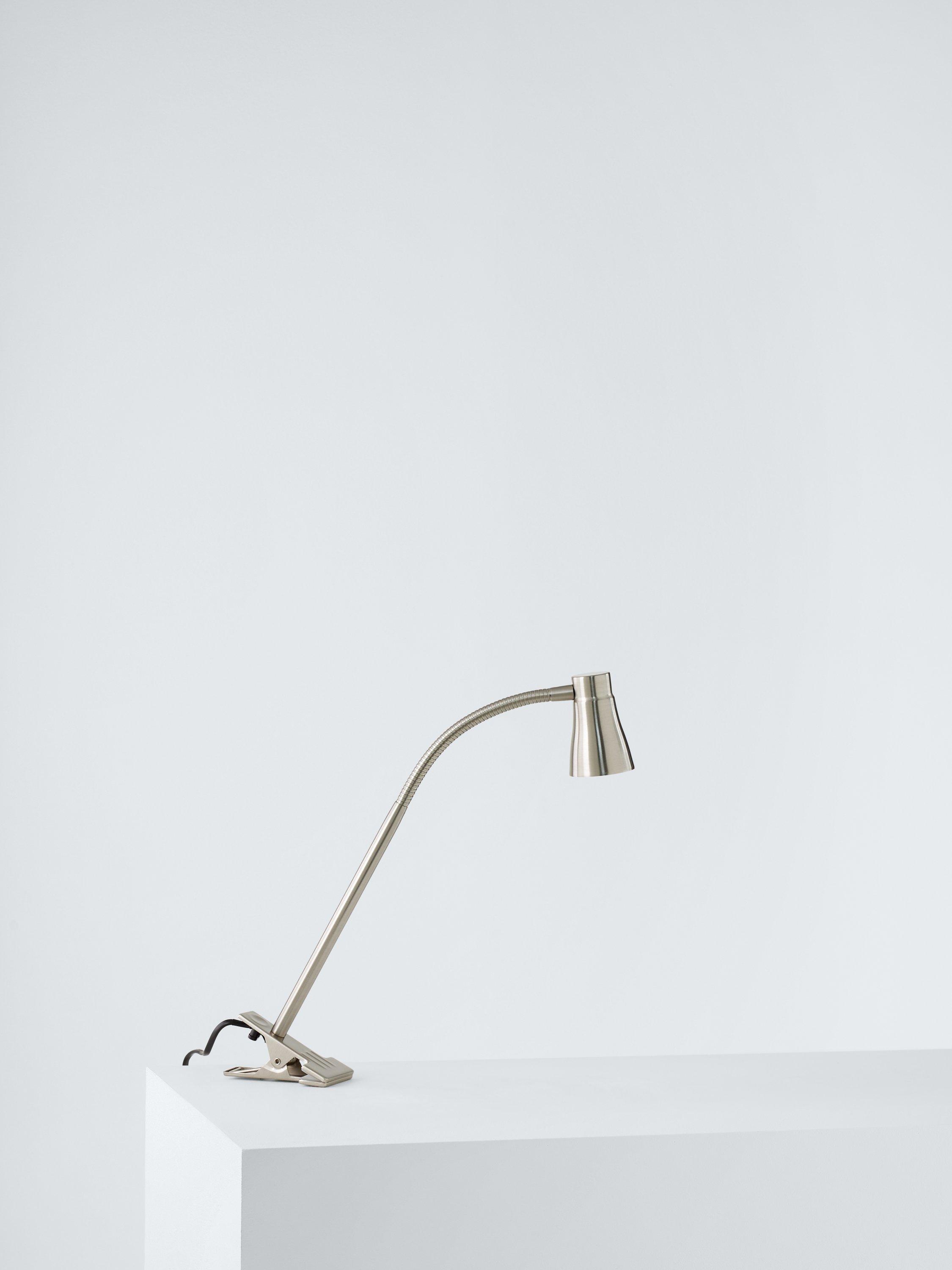 John Lewis clip table lamp chrome finish, imported from the UK