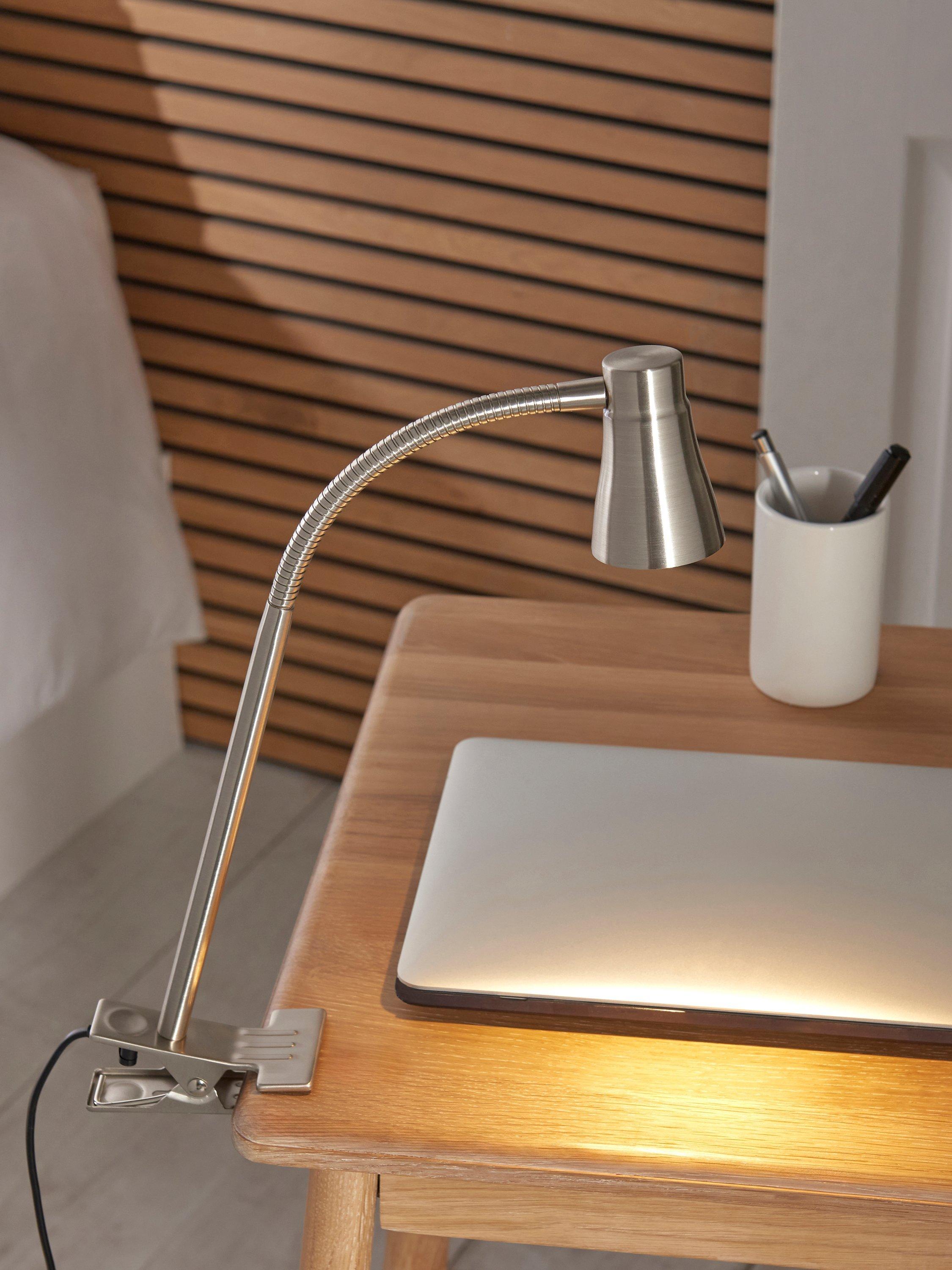 John Lewis clip table lamp chrome finish, imported from the UK
