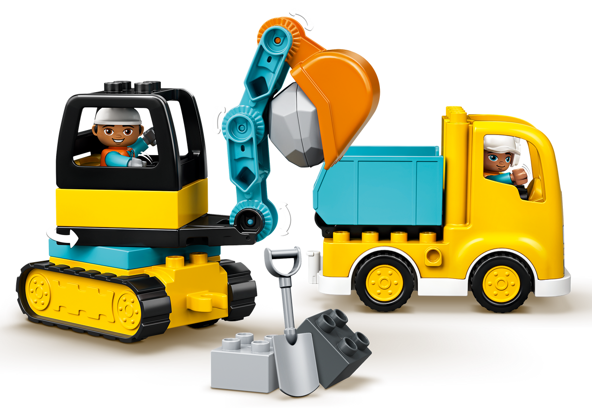 Lego Duplo Truck and Tracked Excavator Construction Set 20 Pieces (British brand)