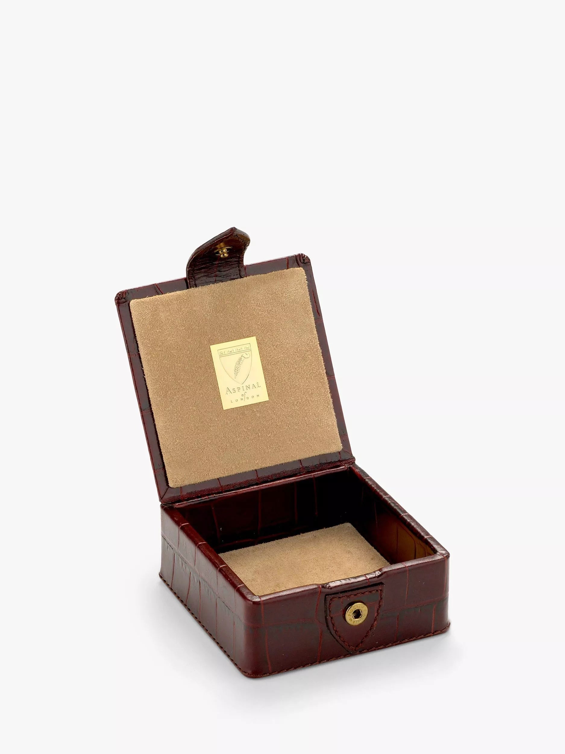 Aspinal of London Small Stud Croc Leather Jewellery Box