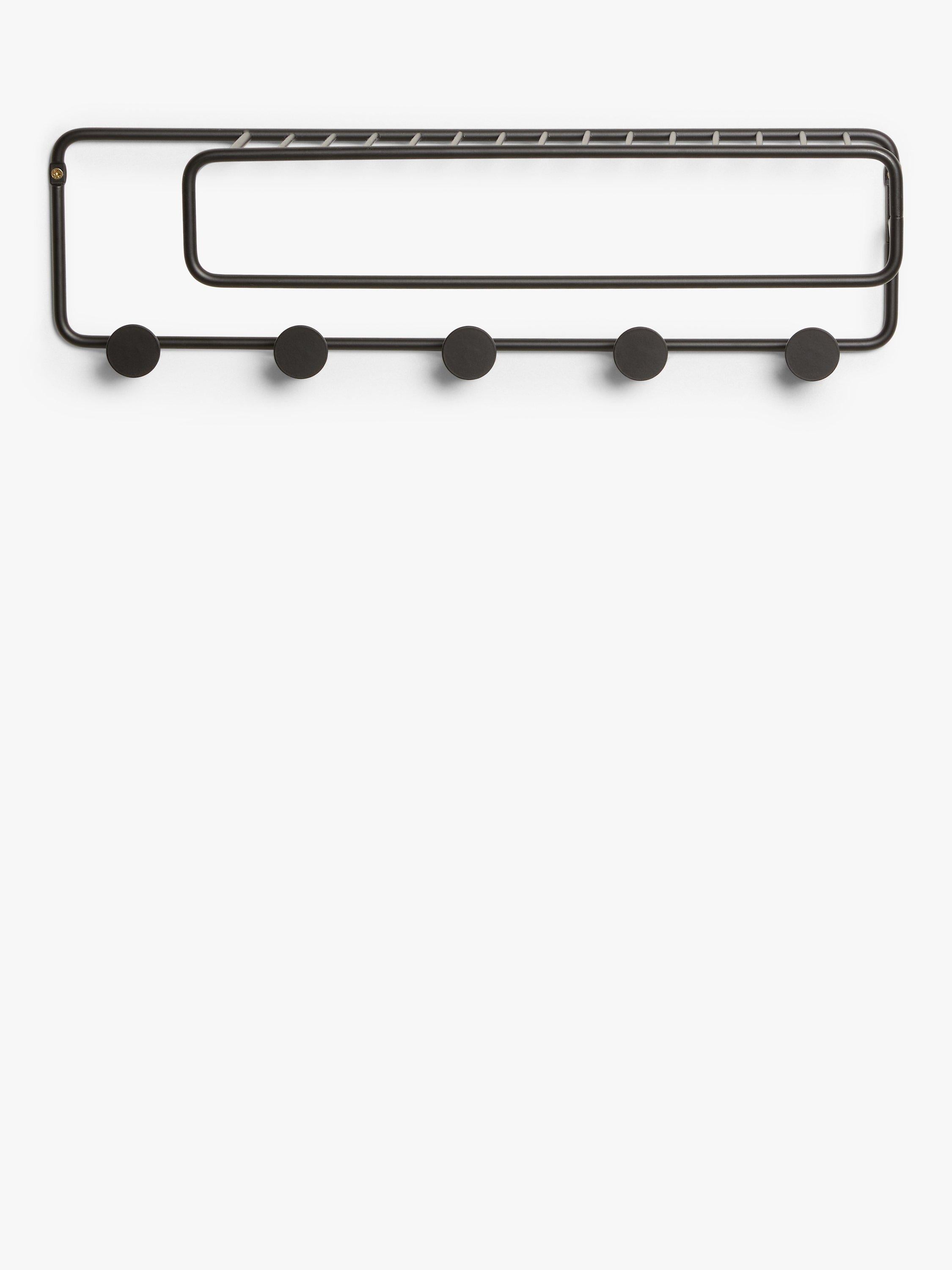 John Lewis black metal shelf and hook unit, UK version