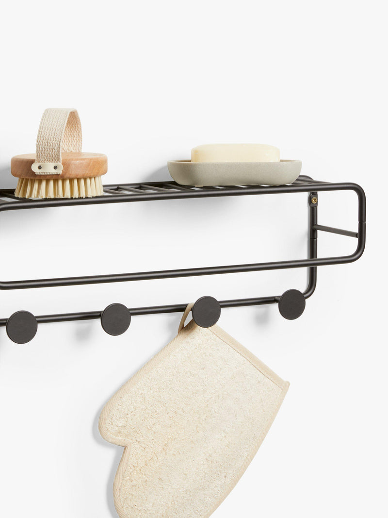 John Lewis black metal shelf and hook unit, UK version