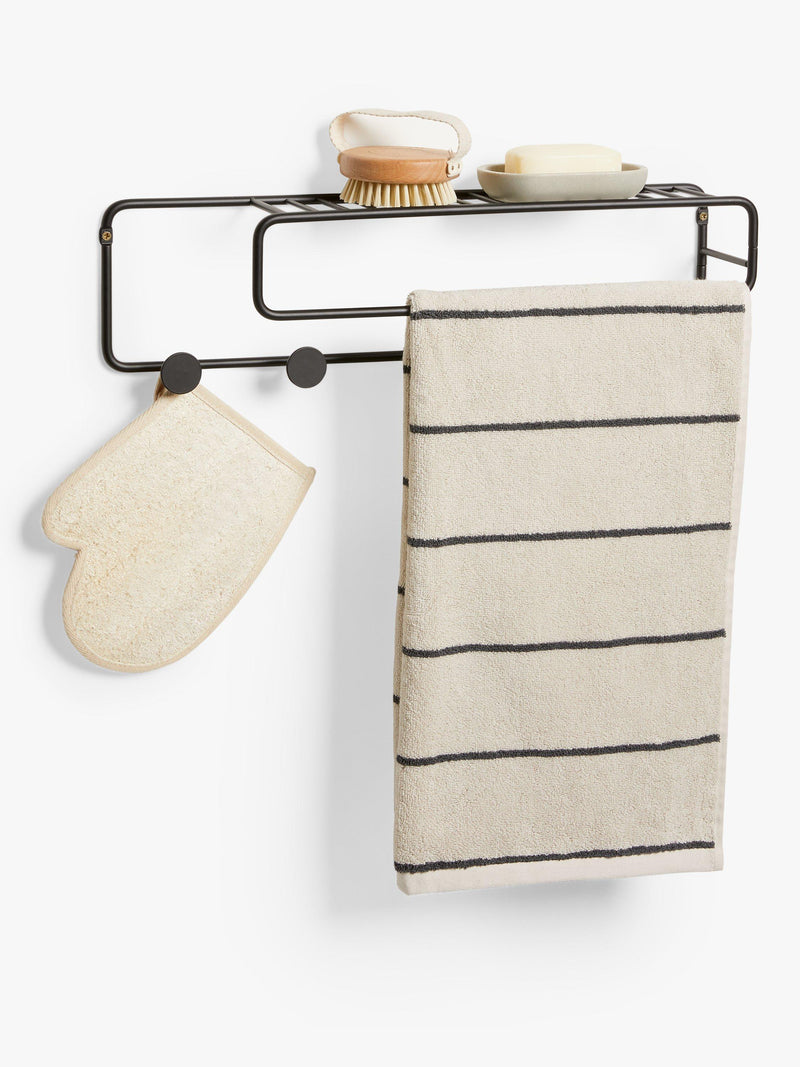 John Lewis black metal shelf and hook unit, UK version
