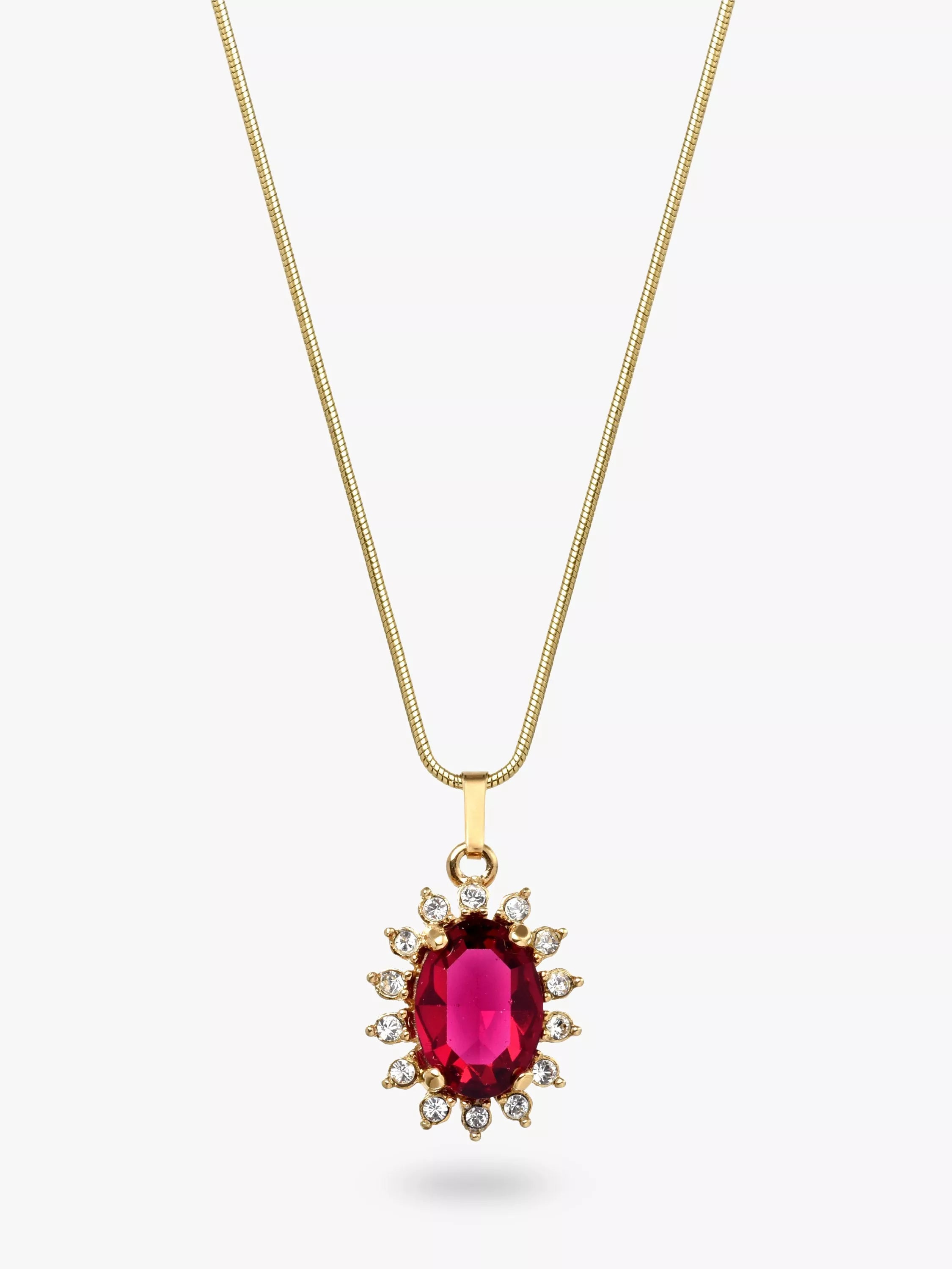 Eclectica Pre-Loved 18ct Gold Plated Swarovski Crystal Radial Pendant Necklace