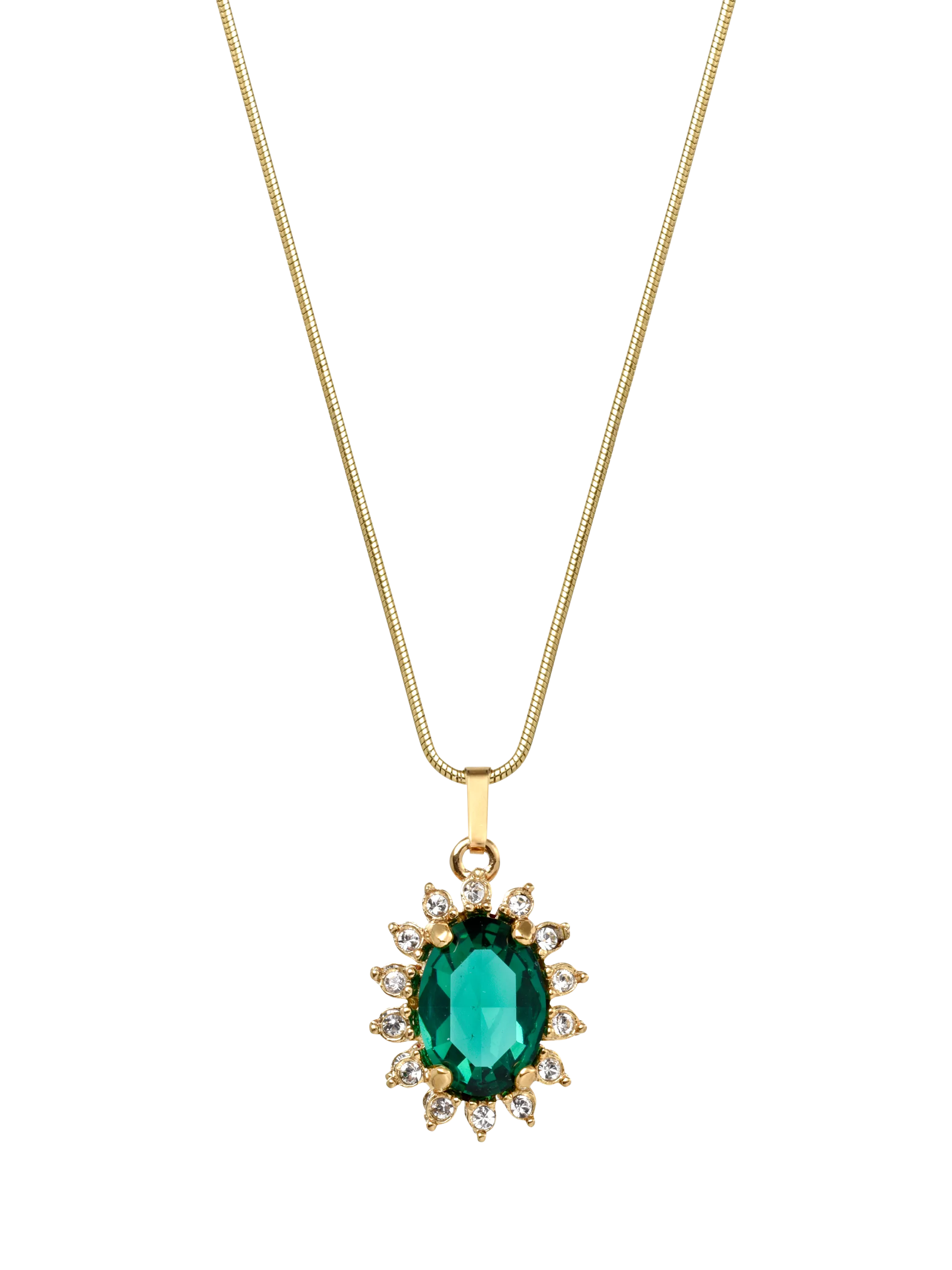 Eclectica pre-loved gold Swarovski crystal pendant necklace (British brand)