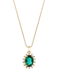 Eclectica pre-loved gold Swarovski crystal pendant necklace (British brand)