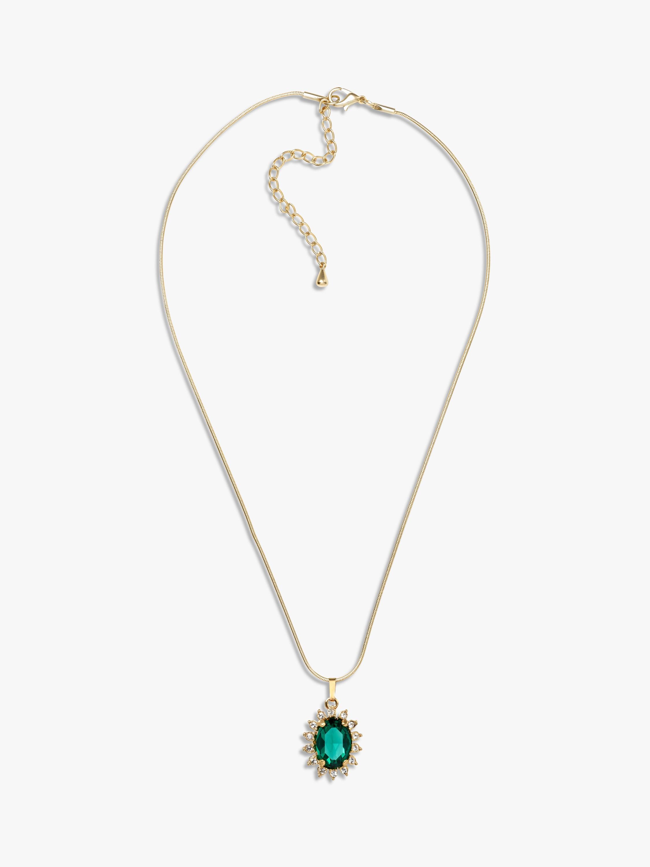 Eclectica pre-loved gold Swarovski crystal pendant necklace (British brand)