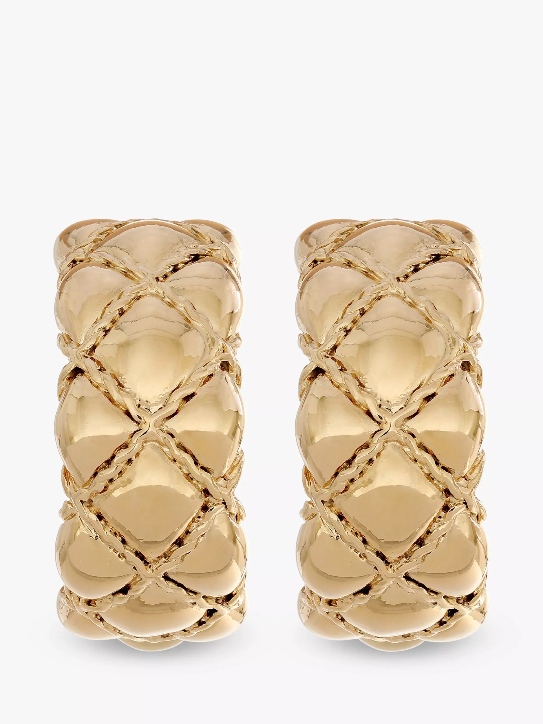 Eclectica half hoop clip-on earrings 18ct gold plated (British brand)