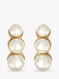Eclectica 18ct gold plated faux pearl clip-on earrings, UK version