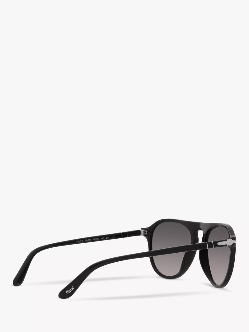 Persol aviator polarised sunglasses black grey gradient, UK version