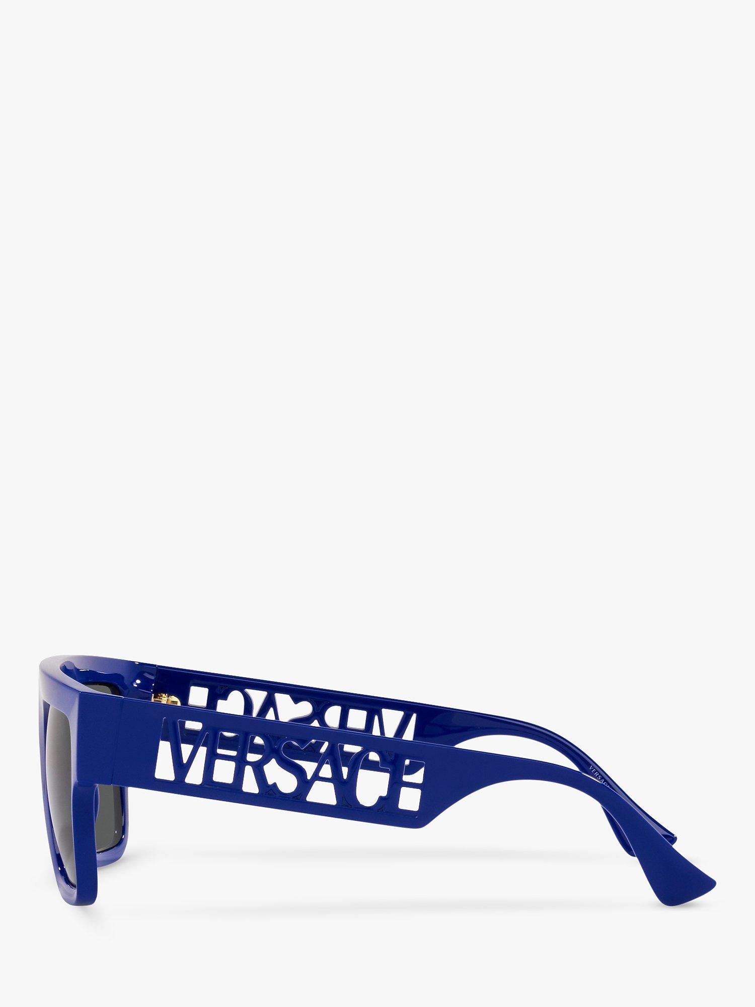 Versace rectangular sunglasses men's black frame, UK version