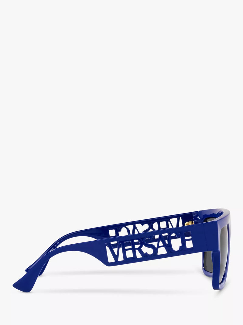 Versace rectangular sunglasses men's black frame, UK version