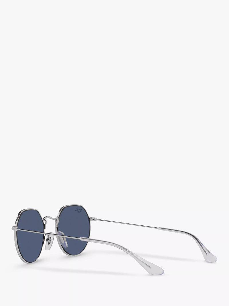 Ray-Ban Junior Jack Sunglasses Silver/Blue, imported from the UK
