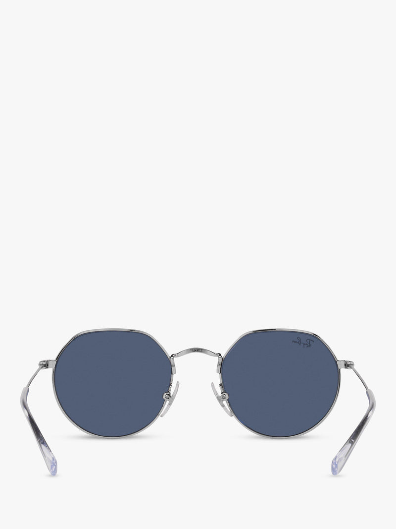 Ray-Ban Junior Jack Sunglasses Silver/Blue, imported from the UK