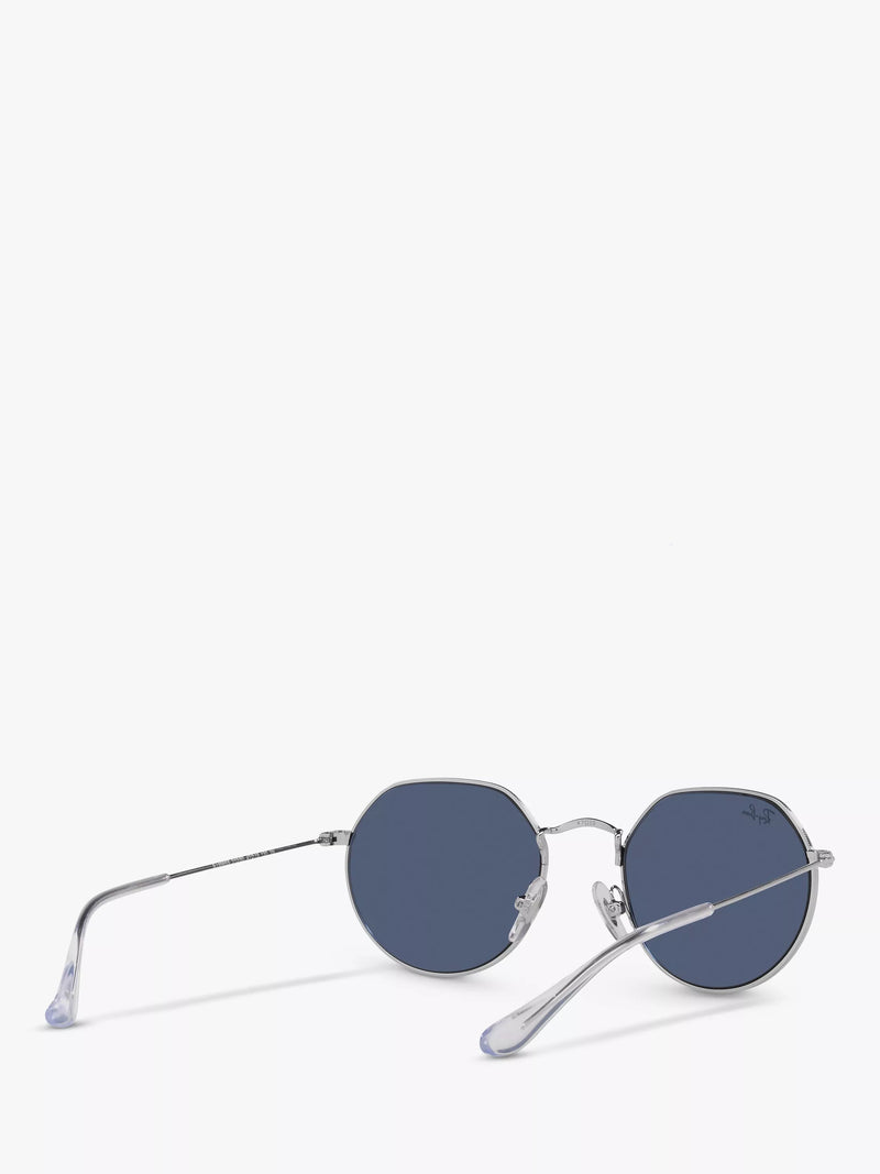 Ray-Ban Junior Jack Sunglasses Silver/Blue, imported from the UK