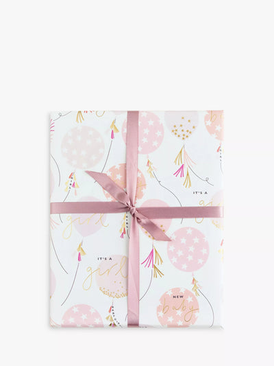 John Lewis Caroline Gardner Balloons New Baby Wrapping Paper 70cm x 50cm- Buy online at McGrocer