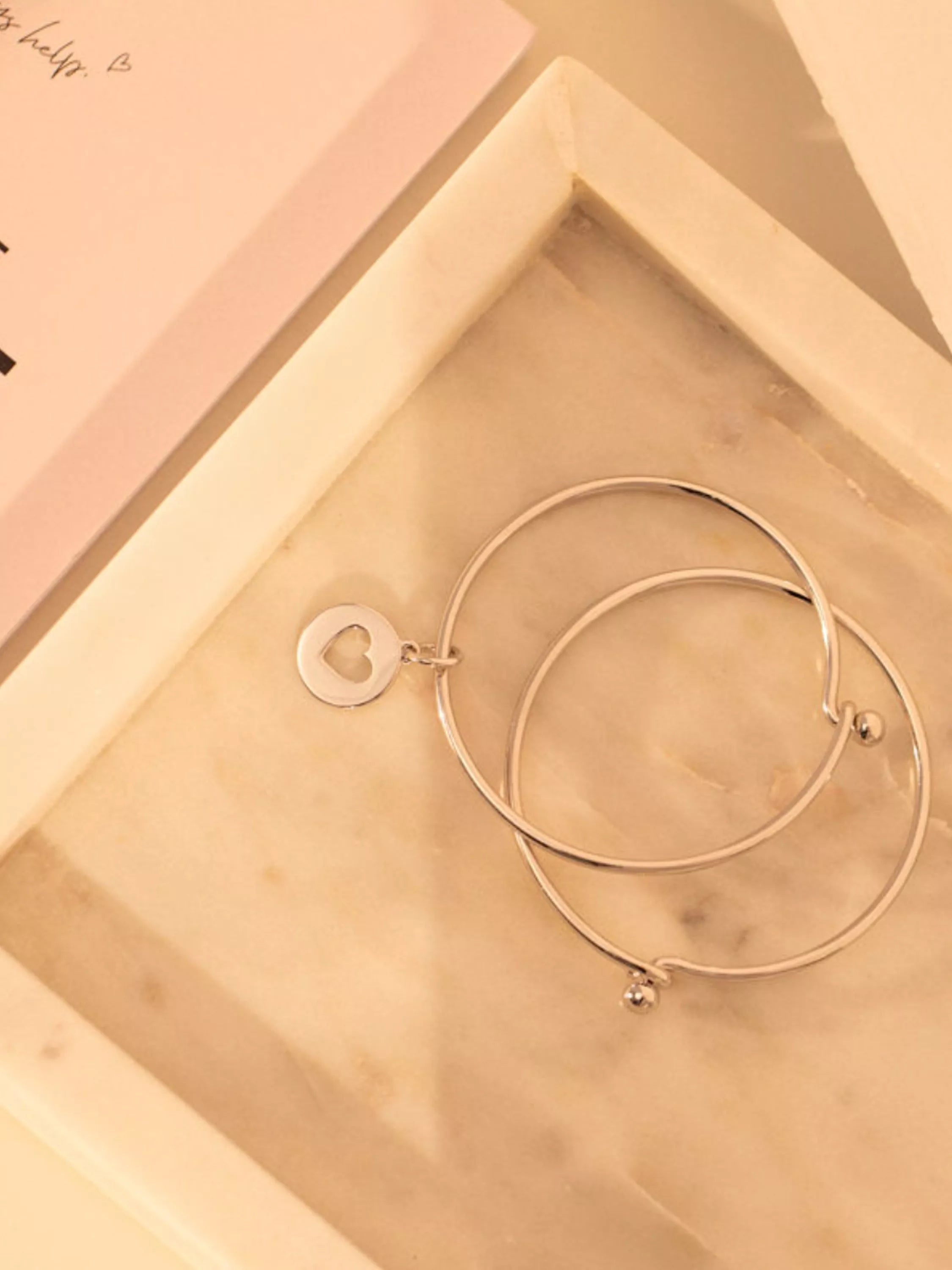Recognised Heart Popon gold plated sterling silver bangle, UK version