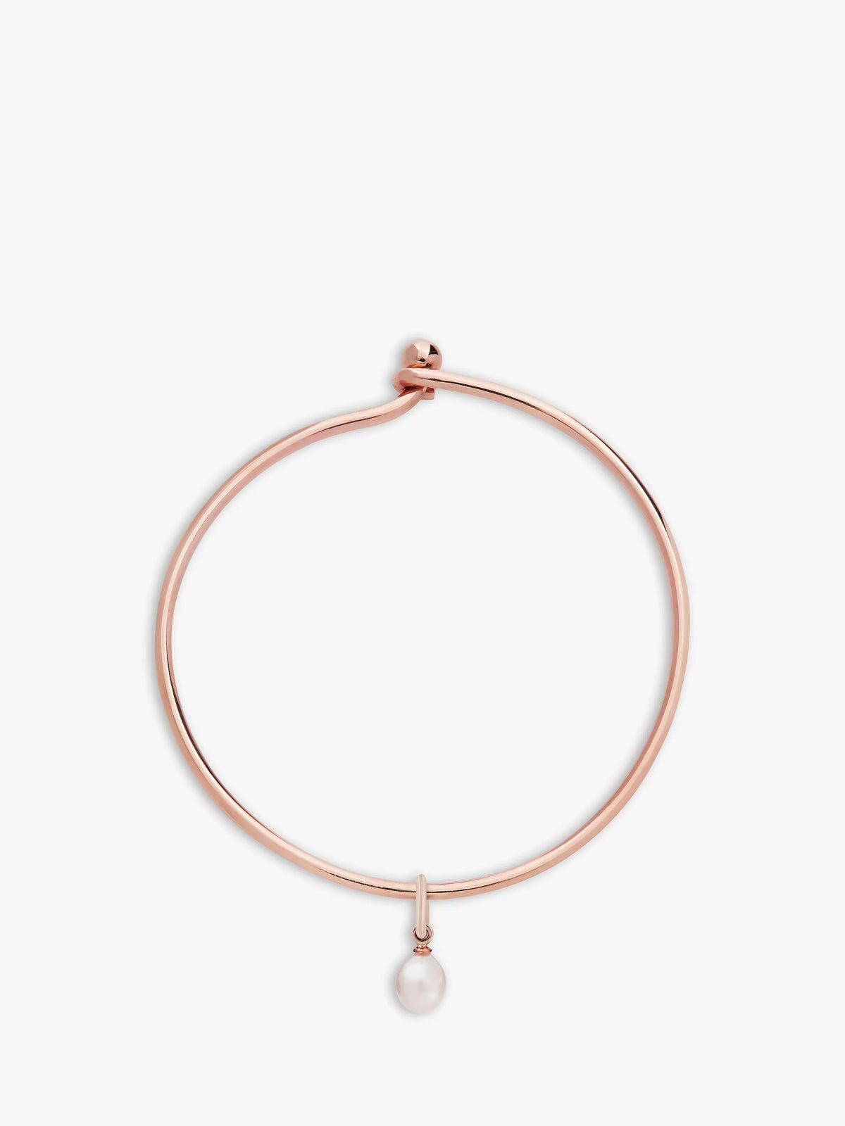 Recognised Freedom Pearl Popon Bangle rose gold plated sterling silver freshwater pearl - British product