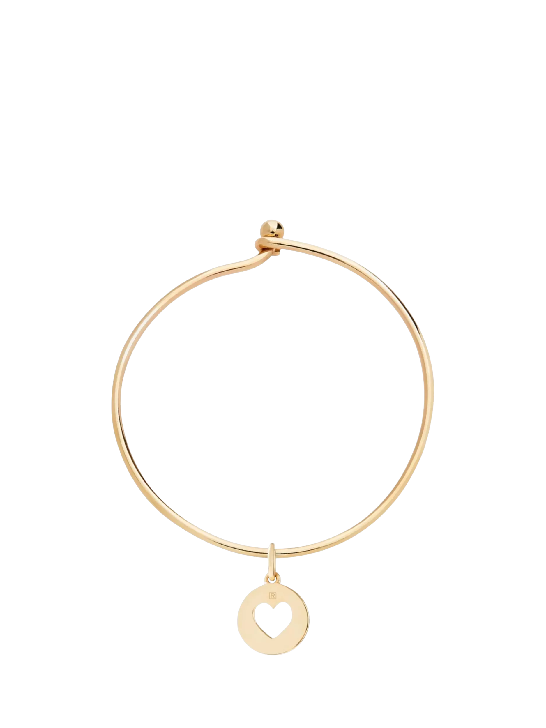 Recognised Heart Popon Bangle, Gold
