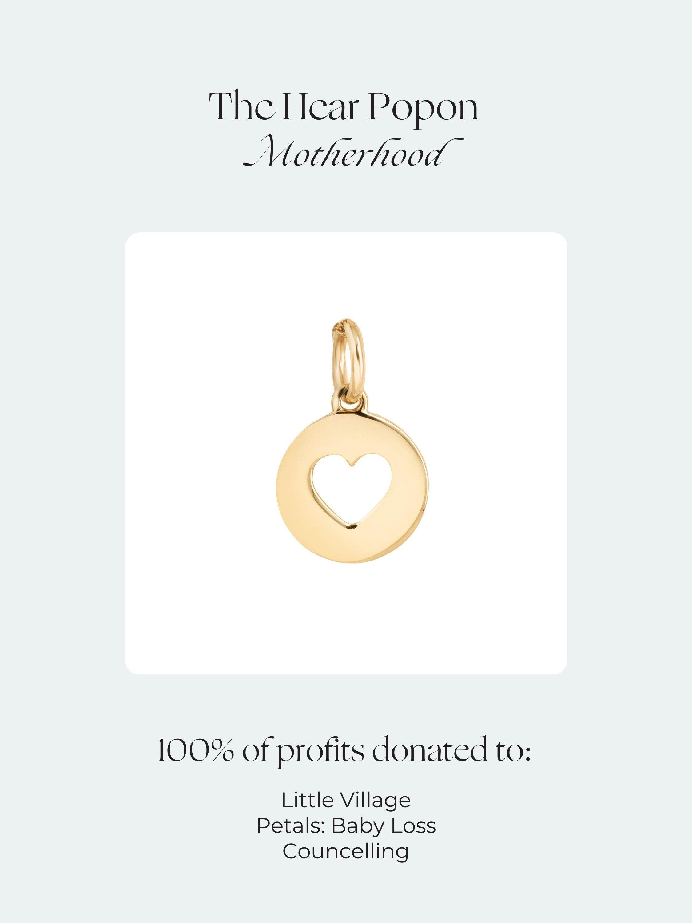 Recognised Heart Popon gold plated sterling silver bangle, UK version