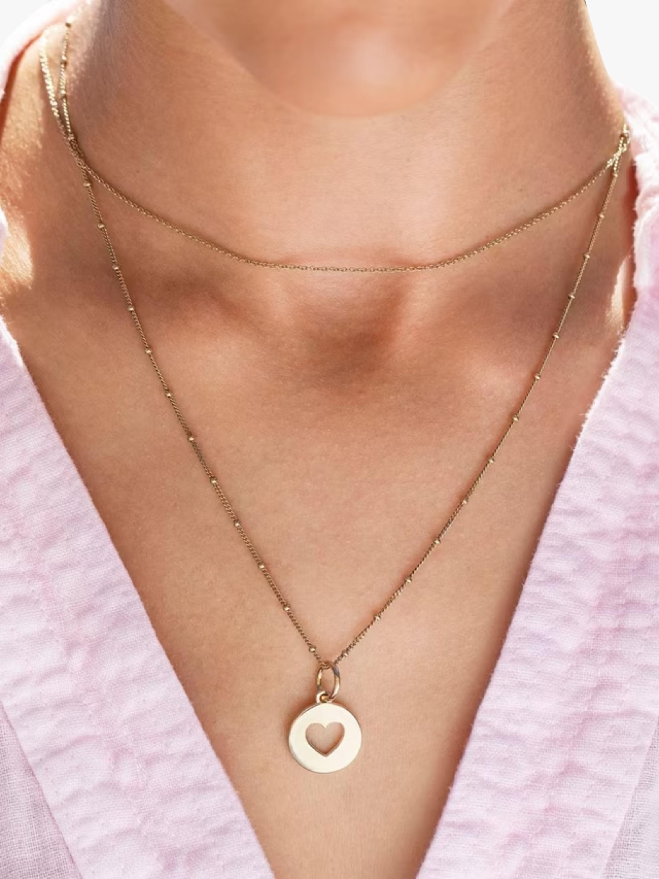 Recognised heart pendant necklace gold plated sterling silver, imported from the UK
